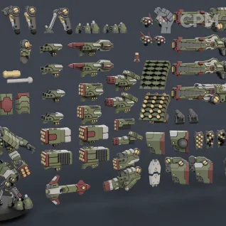 Описание картинки Broadside (один доспех с ракетами) от Tridax Forge по цене 500руб | Свободный Рынок Миниатюр - СРМ