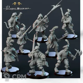Описание картинки Marienburg mercenary warband от 3D Wargaming по цене 1 000руб | Свободный Рынок Миниатюр - СРМ