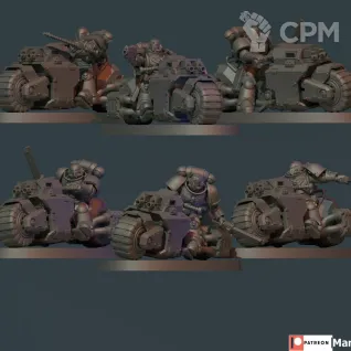 Описание картинки Outrider Squad (3 мотоцикла) от Tridax Forge по цене 100руб | Свободный Рынок Миниатюр - СРМ