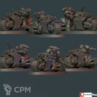 Описание картинки [КОПИЯ] Outrider Squad (3 мотоцикла) от Tridax Forge по цене 100руб | Свободный Рынок Миниатюр - СРМ