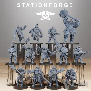 Описание картинки Corrupted Guard The Forsaken  Культисты + базы от WastelandMiniatures по цене 550руб | Свободный Рынок Миниатюр - СРМ