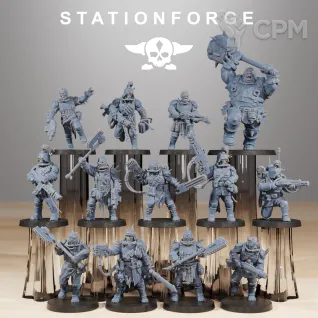 Описание картинки Corrupted Guard The Forsaken  Культисты + базы от WastelandMiniatures по цене 550руб | Свободный Рынок Миниатюр - СРМ