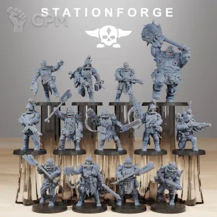 Описание картинки Corrupted Guard The Forsaken  Культисты + базы от WastelandMiniatures по цене 550руб | Свободный Рынок Миниатюр - СРМ