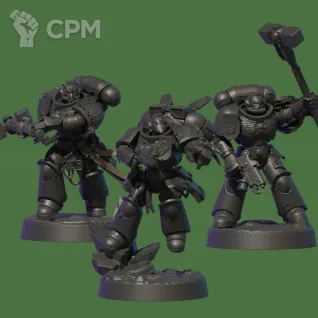 Описание картинки Vanguard Veterans with Jump Packs (5 ветеранов) от Tridax Forge по цене 100руб | Свободный Рынок Миниатюр - СРМ