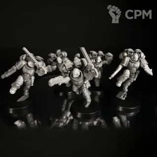 Описание картинки Assault intercessors with jump packs Squad миниатюра по вселенной warhammer 40000 от KoofWorkshop по цене 700руб | Свободный Рынок Миниатюр - СРМ