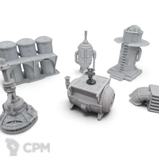 Описание картинки Индустриальный Сектор - Sci-Fi Террейн от Terrain Print по цене 800руб | Свободный Рынок Миниатюр - СРМ