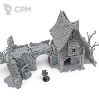 Описание картинки Особняк Холлоустон - Фэнтези Террейн, Forgotten Town от Terrain Print по цене 1 000руб | Свободный Рынок Миниатюр - СРМ