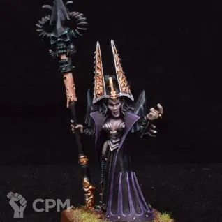 Описание картинки Dark Elves Morathi Sorceress от Mechanikus Forge по цене 100руб | Свободный Рынок Миниатюр - СРМ