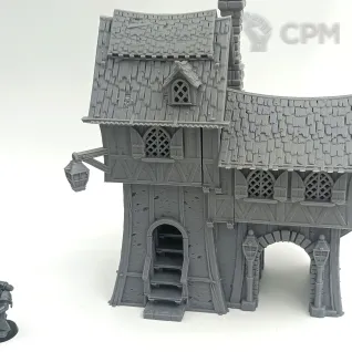 Описание картинки Городские Казармы - Фэнтези Террейн от Terrain Print по цене 800руб | Свободный Рынок Миниатюр - СРМ