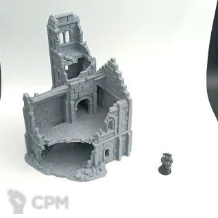 Описание картинки Разрушенный дом Аркенфэла №3 - Фэнтези Террейн от Terrain Print по цене 800руб | Свободный Рынок Миниатюр - СРМ