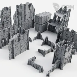 Описание картинки Industrial Ruins set от 3D Wargaming по цене 2 000руб | Свободный Рынок Миниатюр - СРМ