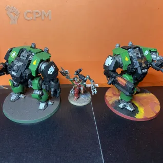 Описание картинки Techmarine + 2x Redemptor Dreadnought от Railroads по цене 2 500руб | Свободный Рынок Миниатюр - СРМ