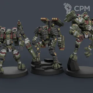 Описание картинки Crisis Bodyguard Squad (3 модели) от Tridax Forge по цене 400руб | Свободный Рынок Миниатюр - СРМ
