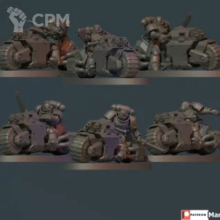 Описание картинки Outrider Squad (3 мотоцикла) от Tridax Forge по цене 500руб | Свободный Рынок Миниатюр - СРМ