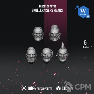 Описание картинки Skulllraisers Heads от WebWay 3D по цене 100руб | Свободный Рынок Миниатюр - СРМ
