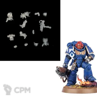 Описание картинки Space Marine Infernus Sergeant combat patrol от Логово Каракатицы  по цене 100руб | Свободный Рынок Миниатюр - СРМ