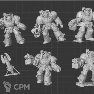 Описание картинки Terminator Squad with storm bolters от White Rhino по цене 100руб | Свободный Рынок Миниатюр - СРМ