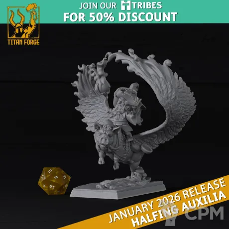 Описание картинки The Hobbit/Halfling Mage on Pig от Barduck Miniatures по цене 389руб | Свободный Рынок Миниатюр - СРМ