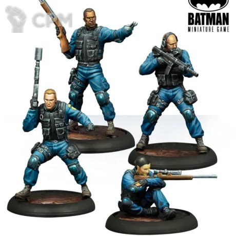 Описание картинки Aaron Cash & Quick Response Team - Batman Miniature Game от Критикал Принт по цене 510руб | Свободный Рынок Миниатюр - СРМ