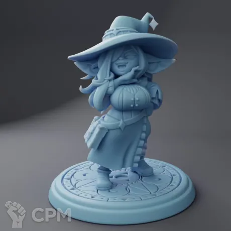 Описание картинки Nil the Goblin Witch ( Female Goblin Witch / Sorcerer / Warlock / Wizard ) от PocketSized Prints по цене 200руб | Свободный Рынок Миниатюр - СРМ