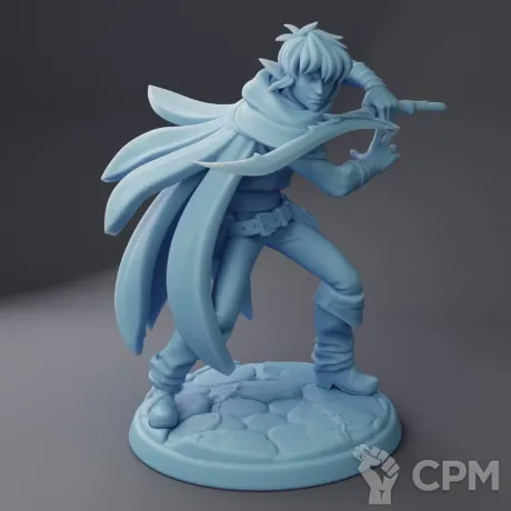 Описание картинки Ithil the Ranger ( Male Elf Ranger with Sword / Fighter / Hunter / Warrior ) от PocketSized Prints по цене 250руб | Свободный Рынок Миниатюр - СРМ