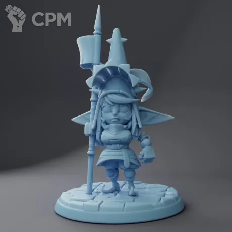 Описание картинки Jav the Goblin Guard ( Female Goblin Paladin / Knight / Fighter / Warrior / Guardian ) от PocketSized Prints по цене 200руб | Свободный Рынок Миниатюр - СРМ