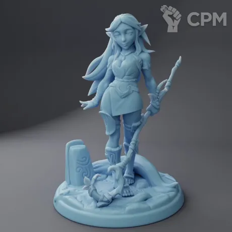 Описание картинки Patina the Druid ( Female Elf Druid ) от PocketSized Prints по цене 250руб | Свободный Рынок Миниатюр - СРМ