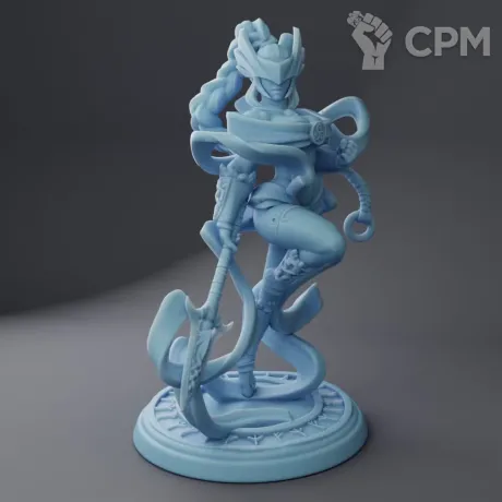 Описание картинки Valkyrie of Styrkja ( Female Aasimar Paladin / Celestial Fighter with Spear / Deva Warrior от PocketSized Prints по цене 250руб | Свободный Рынок Миниатюр - СРМ