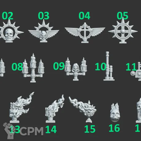Описание картинки Dark Angels backpack decorations от Helnex workshop  по цене 200руб | Свободный Рынок Миниатюр - СРМ