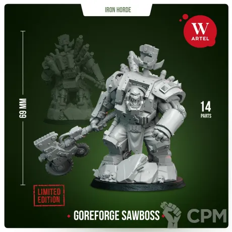 Описание картинки Миниатюра Goreforge Sawboss от Артель W по цене 3 148руб | Свободный Рынок Миниатюр - СРМ