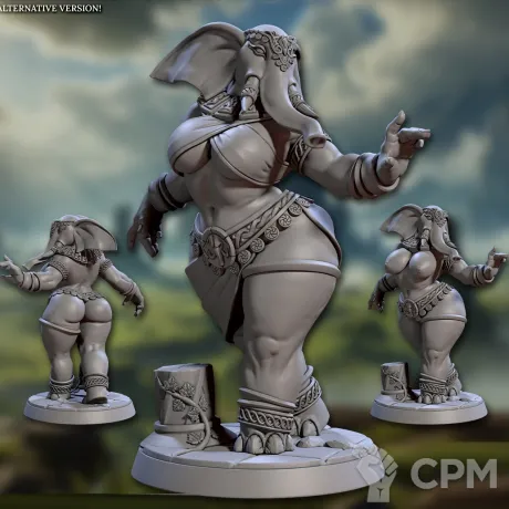 Описание картинки Fantasy Pin-up. Девушка Локсодон от Подземный человек по цене 340руб | Свободный Рынок Миниатюр - СРМ