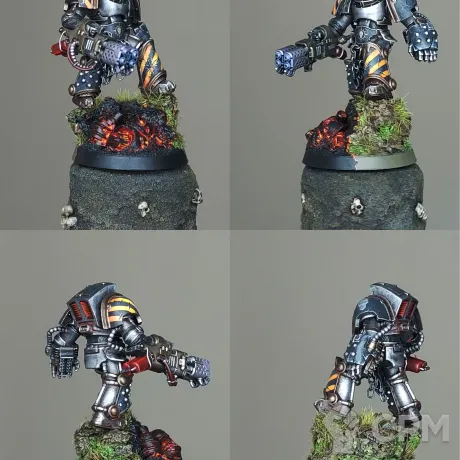 Описание картинки Terminator with Heavy Flamer⁠ (Iron Warriors) от Ravechwood по цене 1 500руб | Свободный Рынок Миниатюр - СРМ