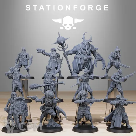 Описание картинки +Corrupted Guard Lechers + Культисты от WastelandMiniatures по цене 910руб | Свободный Рынок Миниатюр - СРМ