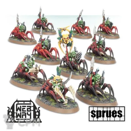 Описание картинки Grot Spider Riders (10шт+подставки) (3 литника) от WebWay по цене 2 396руб | Свободный Рынок Миниатюр - СРМ