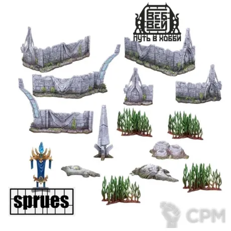 Описание картинки Lost Temple - Terrain Set (6 литников) от WebWay по цене 5 610руб | Свободный Рынок Миниатюр - СРМ
