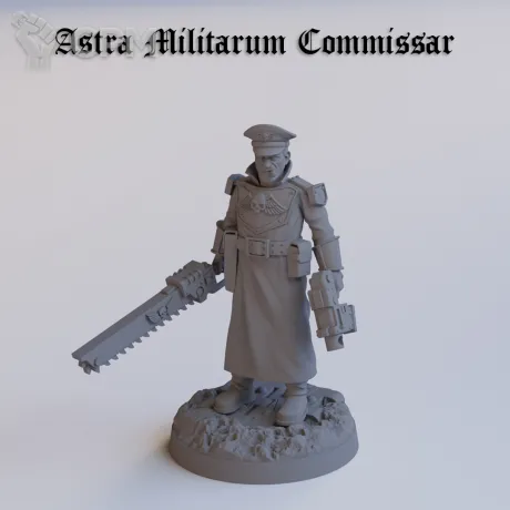 Описание картинки Комиссар Имперской Гвардии / Warhammer 40k от Лавка Приключенца по цене 149руб | Свободный Рынок Миниатюр - СРМ