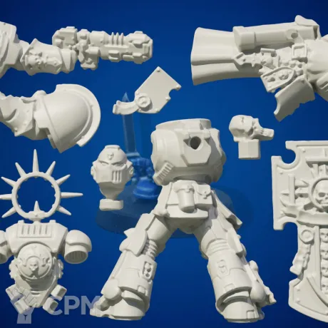 Описание картинки Lieutenant with Storm Shield от PlasticShop по цене 150руб | Свободный Рынок Миниатюр - СРМ