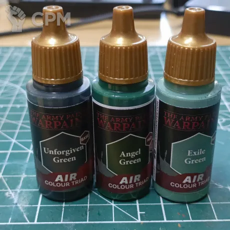 Описание картинки The Army Painter Unforgiven Green, Angel Green, Exile Green color triad от Mr.Green по цене 1 000руб | Свободный Рынок Миниатюр - СРМ