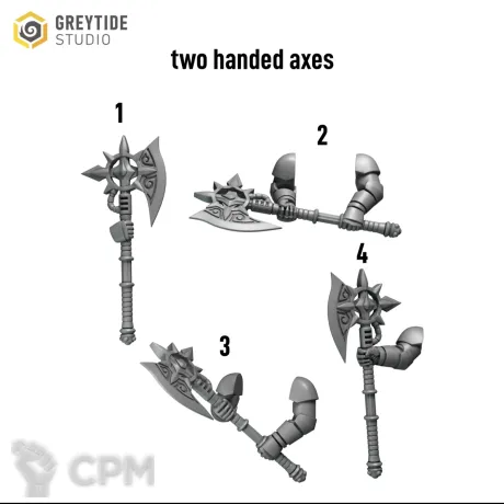 Описание картинки Two handed axes от Brutality по цене 60руб | Свободный Рынок Миниатюр - СРМ