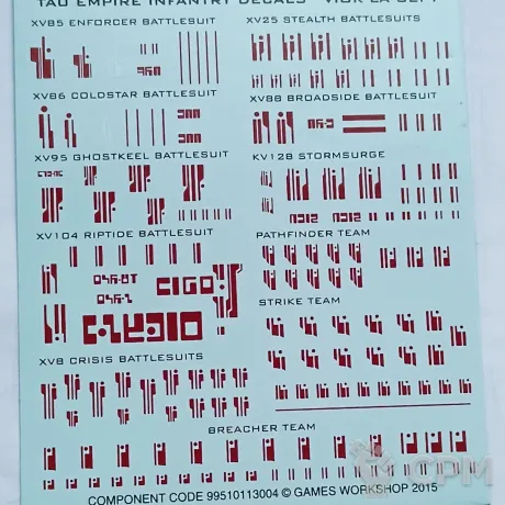 Описание картинки Tau empire infantry decals от +Tamplier+ по цене 350руб | Свободный Рынок Миниатюр - СРМ