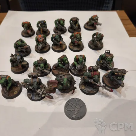 Описание картинки Ork Boyz (old, but shooty) от WB ZLo по цене 5 500руб | Свободный Рынок Миниатюр - СРМ