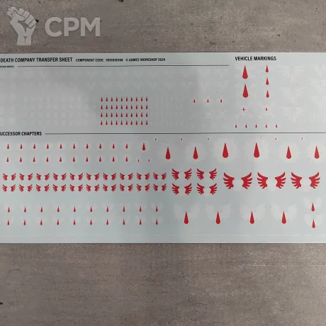 Описание картинки Death Company Transfer Sheet от Люгер Фаланга по цене 500руб | Свободный Рынок Миниатюр - СРМ