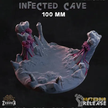 Описание картинки Infected Сave Base 100мм от 3Д-Печка по цене 300руб | Свободный Рынок Миниатюр - СРМ