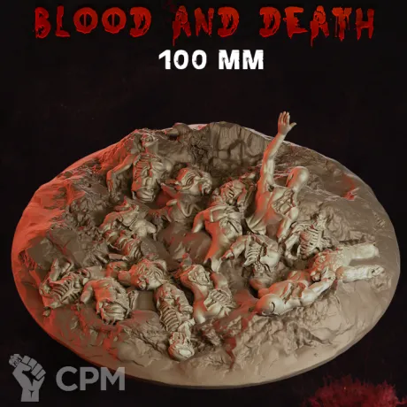 Описание картинки Blood and Death Base 100мм от 3Д-Печка по цене 300руб | Свободный Рынок Миниатюр - СРМ