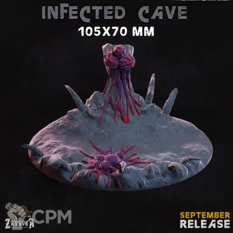 Описание картинки Infected Сave Base 105x70мм от 3Д-Печка по цене 250руб | Свободный Рынок Миниатюр - СРМ