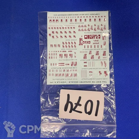 Описание картинки Tau Empire infantry decals - viorla sept transfer sheet  #1074-17 от WakoLab (Origs) по цене 290руб | Свободный Рынок Миниатюр - СРМ