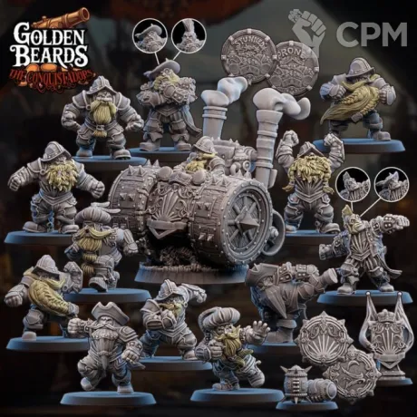 Описание картинки Golden Beards - Dwarves от 3Д-Печка по цене 1 700руб | Свободный Рынок Миниатюр - СРМ