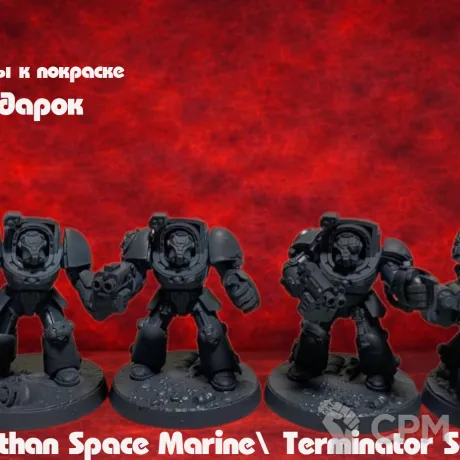 Описание картинки Миниатюры Leviathan Terminator Squad 5 шт 35 мм на подставках элитный отряд Warhammer 40K от 3DSprint по цене 777руб | Свободный Рынок Миниатюр - СРМ