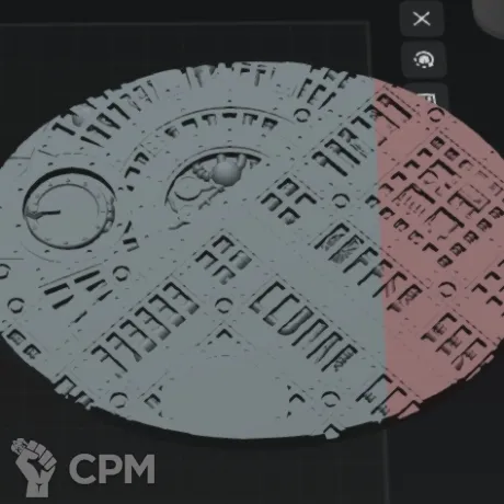 Описание картинки "Сектор механикус" подставки 120на92мм (3д печать) от Вулкан Хестан по цене 250руб | Свободный Рынок Миниатюр - СРМ