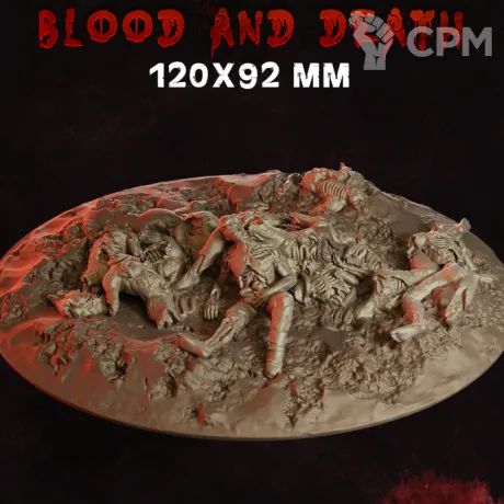 Описание картинки Blood and Death Base 120x92мм от 3Д-Печка по цене 400руб | Свободный Рынок Миниатюр - СРМ